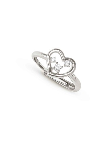 Anillo Dream Beats Corazon  Plata  y Zirconitas