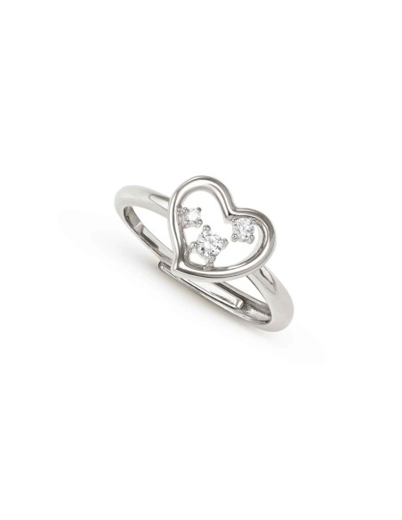 Anillo Dream Beats Corazon  Plata  y Zirconitas